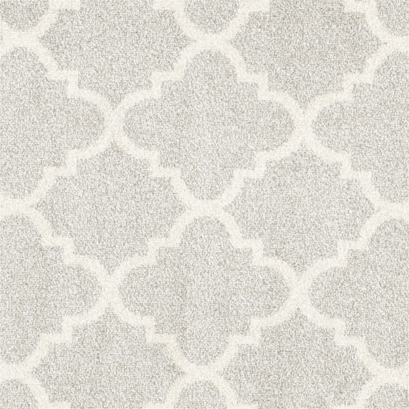 Pemberly Row Polypropylene Light Grey Indoor Outdoor Rug - Round 5'