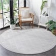 Pemberly Row Polypropylene Light Grey Indoor Outdoor Rug - Round 7'