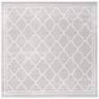 Pemberly Row Polypropylene Light Grey Indoor Outdoor Rug - Square 5'
