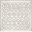 Pemberly Row Polypropylene Light Grey Indoor Outdoor Rug - Square 7'