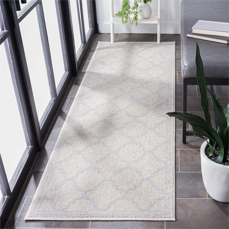 Pemberly Row Polypropylene Beige Indoor Outdoor Rug - Runner 2'3