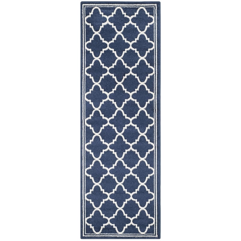 Pemberly Row Polypropylene Navy Indoor Outdoor Rug - 2'3