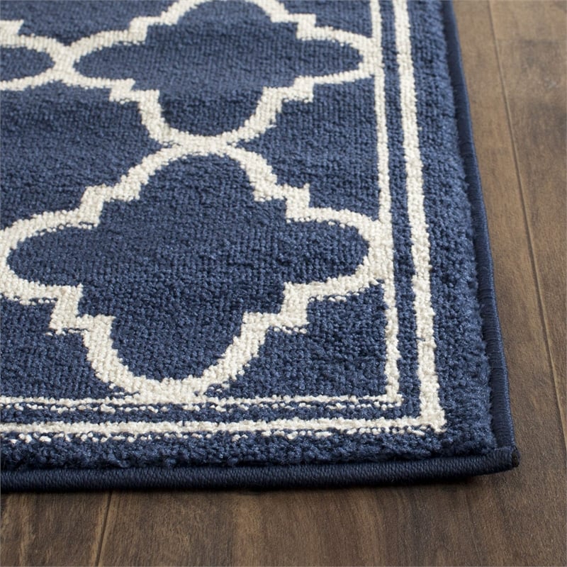 Pemberly Row Polypropylene Navy Indoor Outdoor Rug - 2'3
