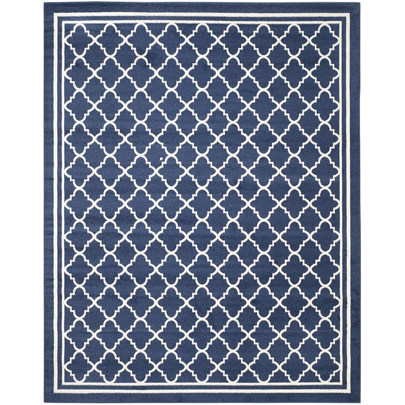 Pemberly Row Polypropylene Navy Indoor Outdoor Rug - 5' x 8'