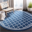 Pemberly Row Polypropylene Navy Indoor Outdoor Rug - Round 7'