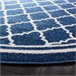 Pemberly Row Polypropylene Navy Indoor Outdoor Rug - Round 7'