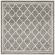Pemberly Row Polypropylene Dark Grey Indoor Outdoor Rug - Square 7'