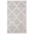 Pemberly Row Polypropylene Light Grey Indoor Outdoor Rug - 4' x 6'