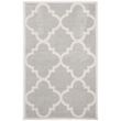 Pemberly Row Polypropylene Light Grey Indoor Outdoor Rug - 5' x 8'