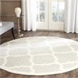 Pemberly Row Polypropylene Light Grey Indoor Outdoor Rug - Round 5'