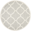 Pemberly Row Polypropylene Light Grey Indoor Outdoor Rug - Round 5'