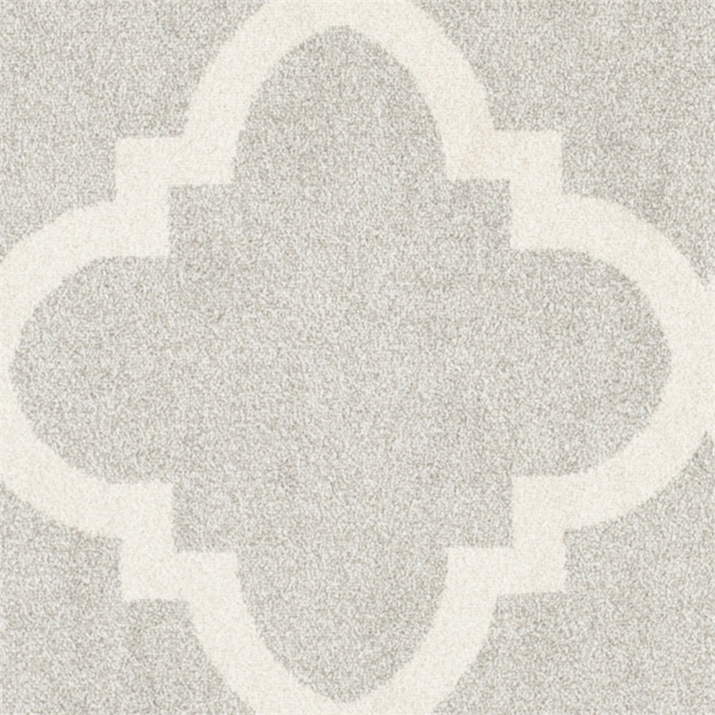 Pemberly Row Polypropylene Light Grey Indoor Outdoor Rug - Round 5'