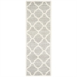 Pemberly Row Polypropylene Light Grey Indoor Outdoor Rug - Runner 2'3