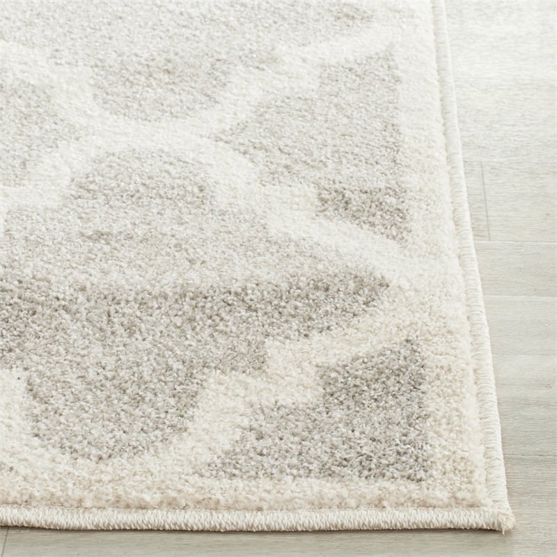 Pemberly Row Polypropylene Light Grey Indoor Outdoor Rug - Runner 2'3