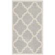 Pemberly Row Polypropylene Light Grey Indoor Outdoor Rug - Runner 2'6