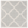 Pemberly Row Polypropylene Light Grey Indoor Outdoor Rug - Square 5'