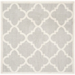 Pemberly Row Polypropylene Light Grey Indoor Outdoor Rug - Square 7'