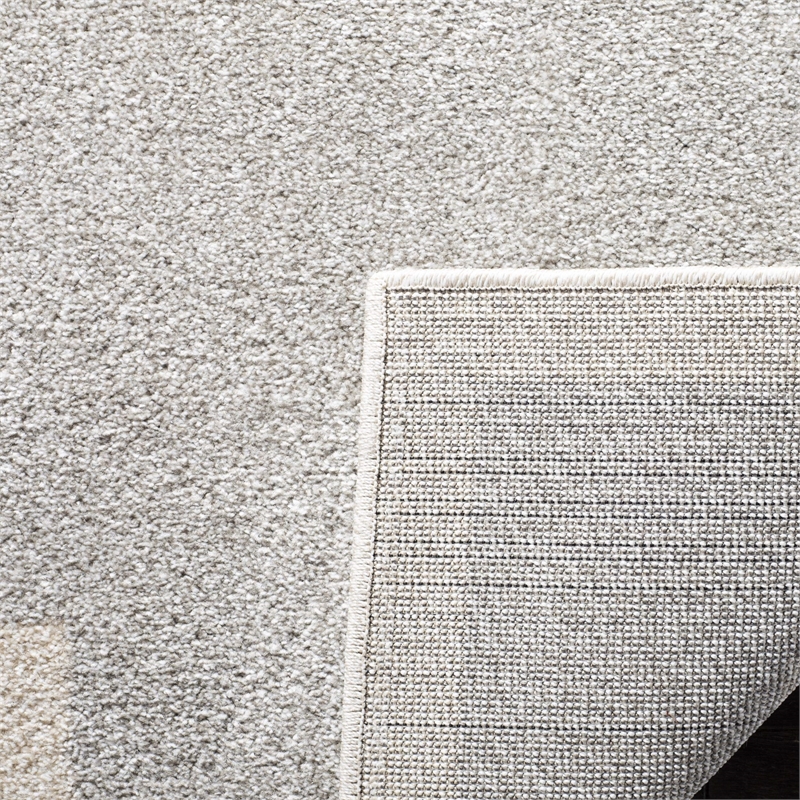 Pemberly Row Polypropylene Light Grey Indoor Outdoor Rug - Square 7'