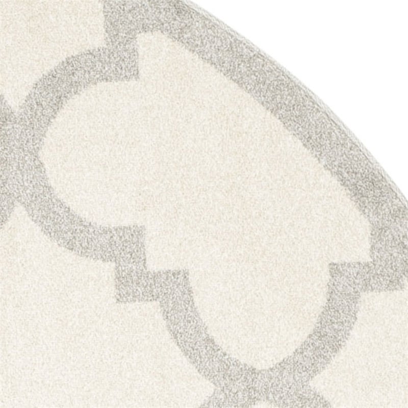 Pemberly Row Polypropylene Beige Indoor Outdoor Rug - Round 7'