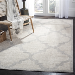 Pemberly Row Polypropylene Beige Indoor Outdoor Rug - Square 5'