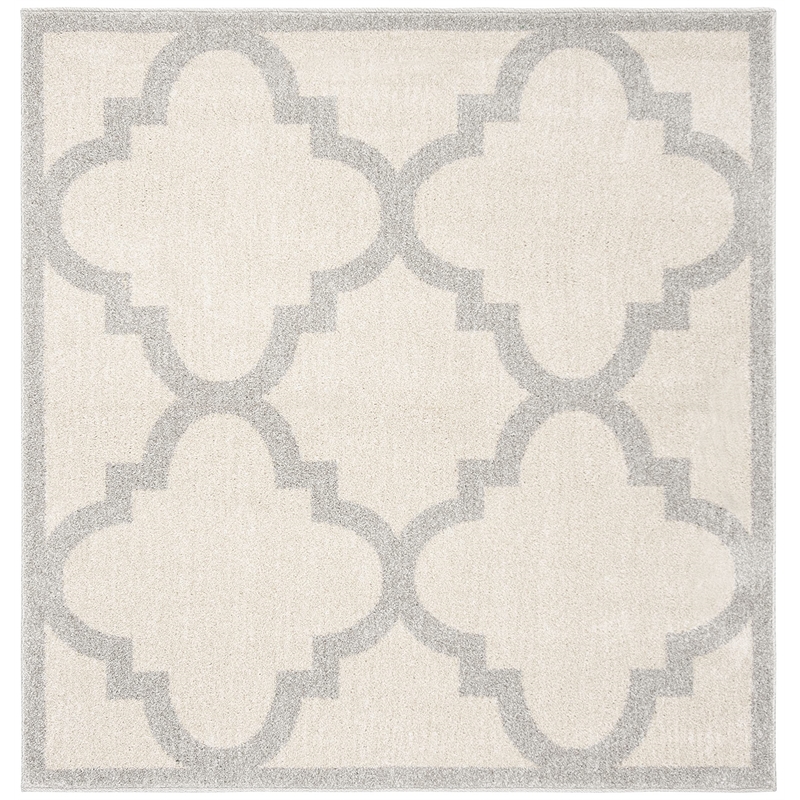 Pemberly Row Polypropylene Beige Indoor Outdoor Rug - Square 5'