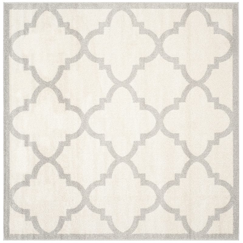 Pemberly Row Polypropylene Beige Indoor Outdoor Rug - Square 7'