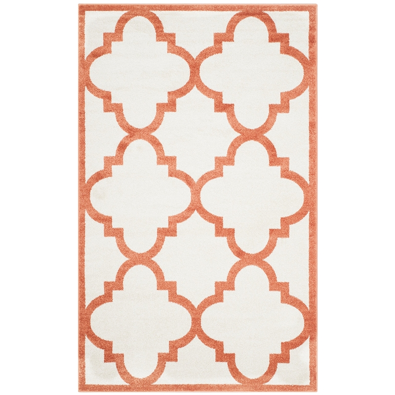 Pemberly Row Polypropylene Beige Indoor Outdoor Rug - 4' x 6'