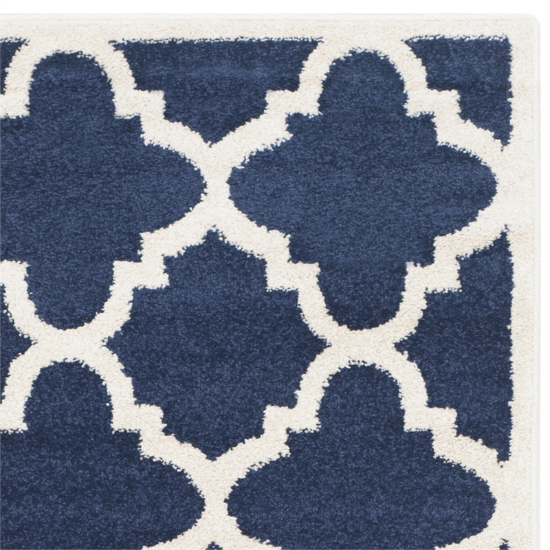 Pemberly Row Polypropylene Navy Indoor Outdoor Rug - 2'3