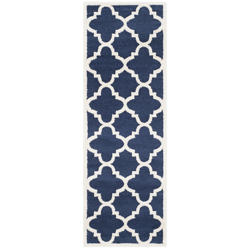 Pemberly Row Polypropylene Navy Indoor Outdoor Rug - 2'3