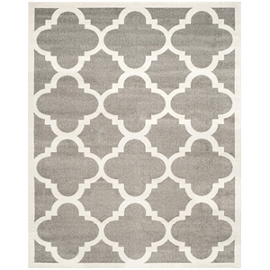 Pemberly Row Polypropylene Dark Grey Indoor Outdoor Rug - 8' x 10'