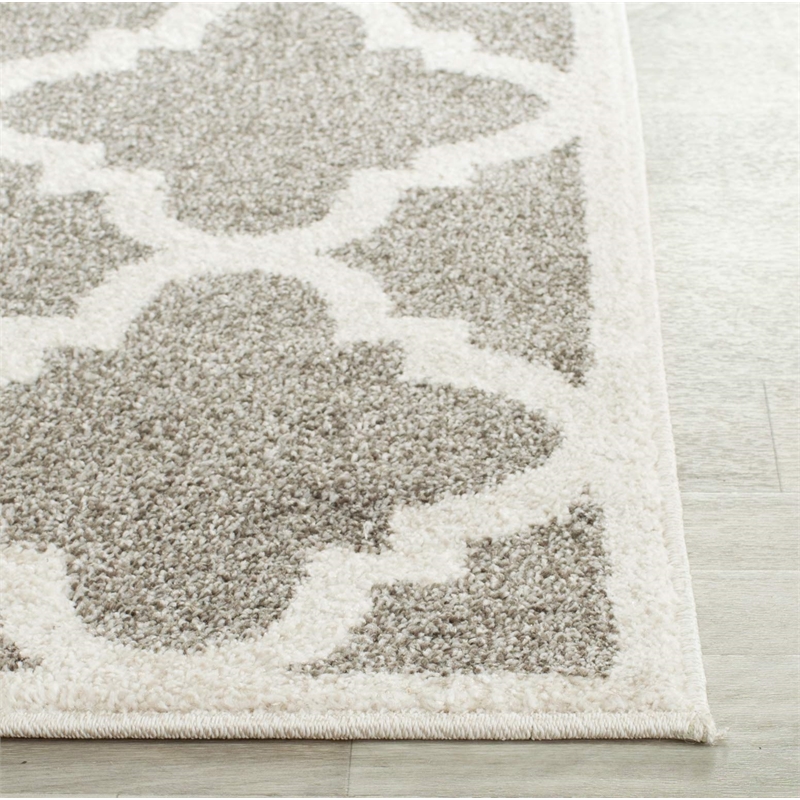 Pemberly Row Polypropylene Dark Grey Indoor Outdoor Rug - Runner 2'3
