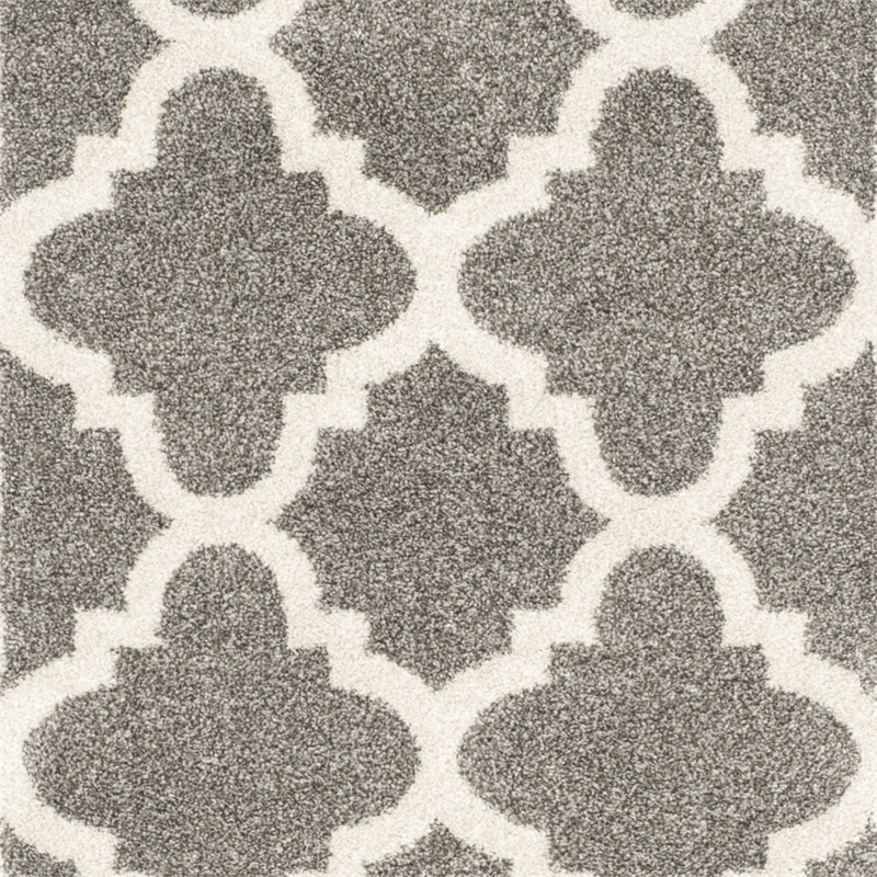 Pemberly Row Polypropylene Dark Grey Indoor Outdoor Rug - Runner 2'3