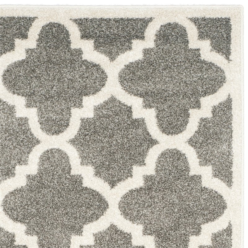 Pemberly Row Polypropylene Dark Grey Indoor Outdoor Rug - Runner 2'3