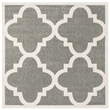Pemberly Row Polypropylene Dark Grey Indoor Outdoor Rug - Square 5'