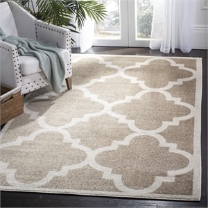 Pemberly Row Polypropylene Wheat Indoor Outdoor Rug - 4' x 6'