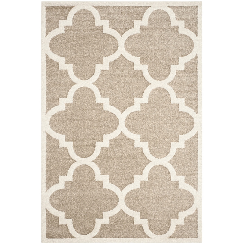 Pemberly Row Polypropylene Wheat Indoor Outdoor Rug - 6' x 9'