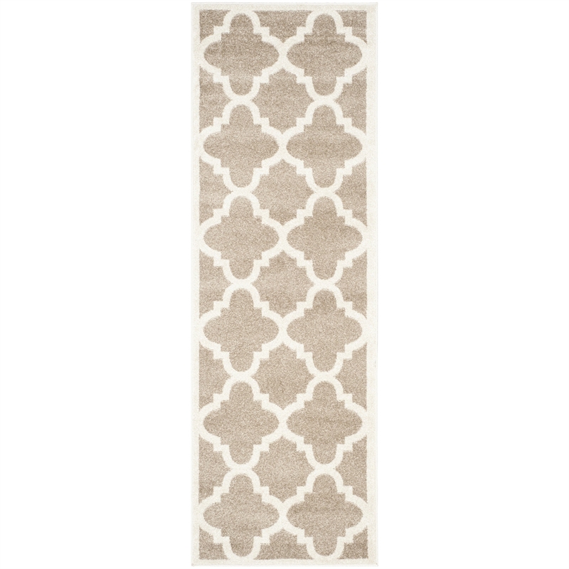 Pemberly Row Polypropylene Wheat Indoor Outdoor Rug - Runner 2'3