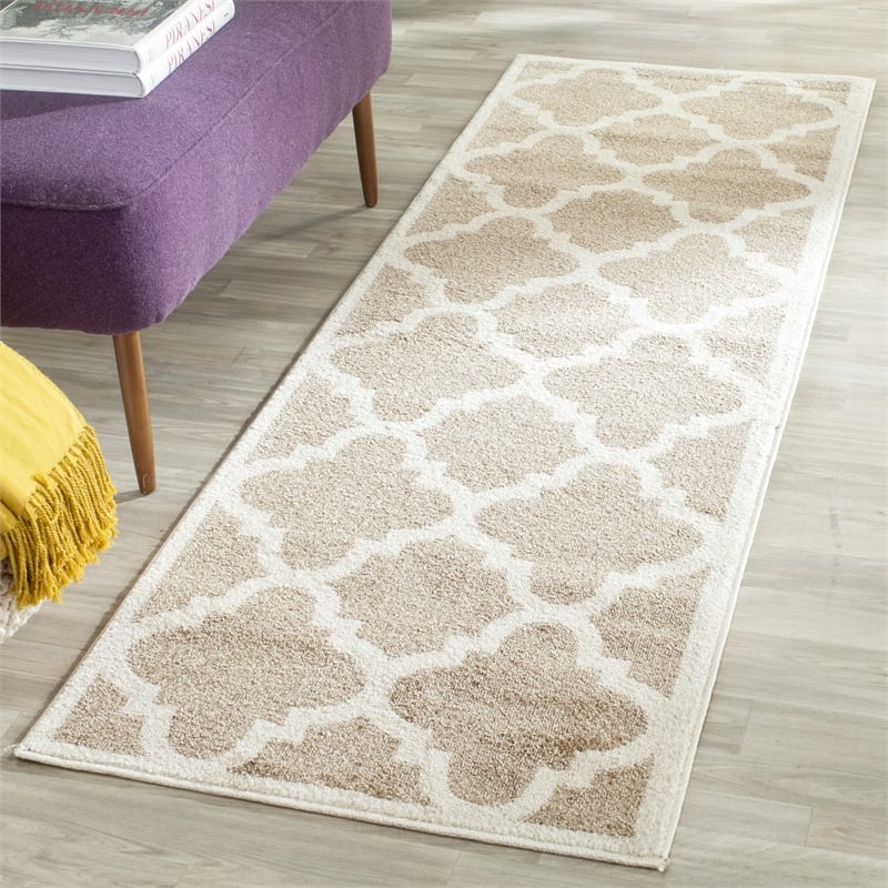 Pemberly Row Polypropylene Wheat Indoor Outdoor Rug - Runner 2'3