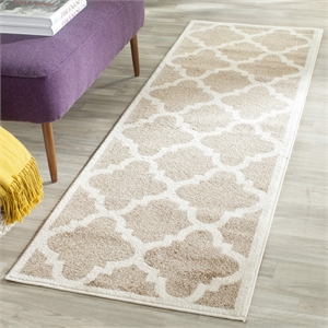 Pemberly Row Polypropylene Wheat Indoor Outdoor Rug - Runner 2'3&quot x 11'