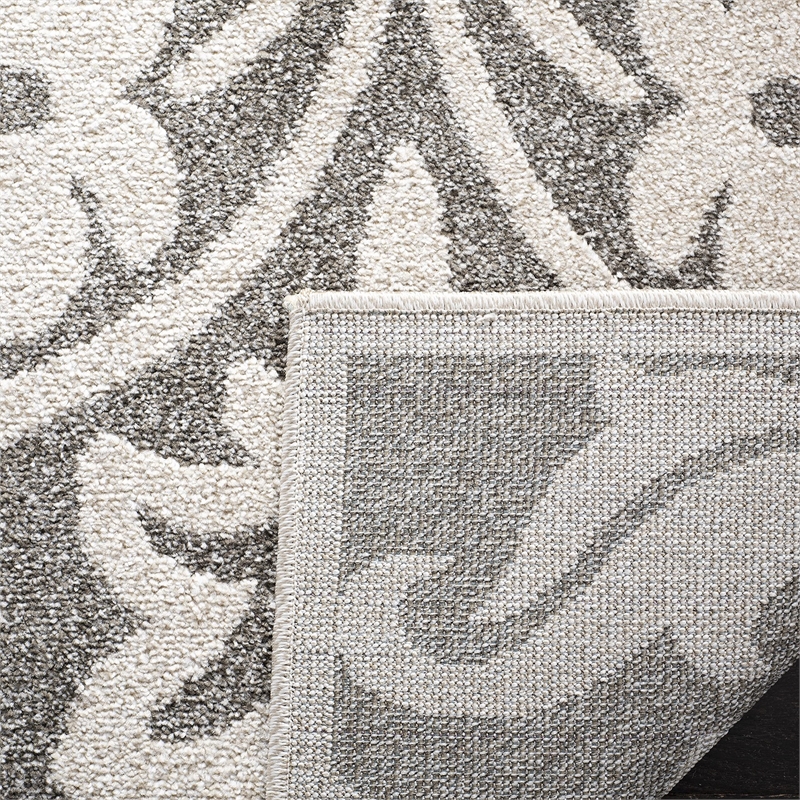 Pemberly Row Polypropylene Dark Grey Indoor Outdoor Rug - 5' x 8'