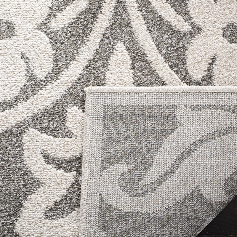 Pemberly Row Polypropylene Dark Grey Indoor Outdoor Rug - 5' x 8'