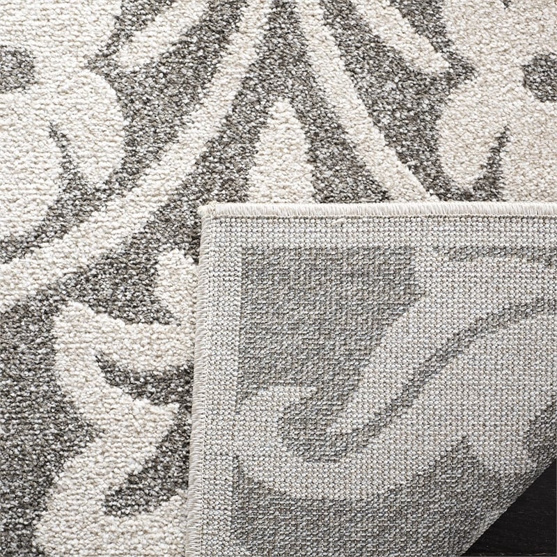 Pemberly Row Polypropylene Dark Grey Indoor Outdoor Rug - 6' x 9'