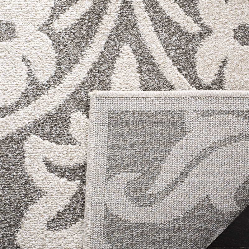 Pemberly Row Polypropylene Dark Grey Indoor Outdoor Rug - 8' x 10'