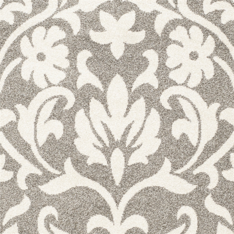 Pemberly Row Polypropylene Dark Grey Indoor Outdoor Rug - 9' x 12'