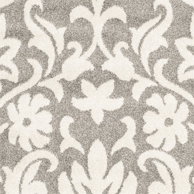 Pemberly Row Polypropylene Dark Grey Indoor Outdoor Rug - 9' x 12'