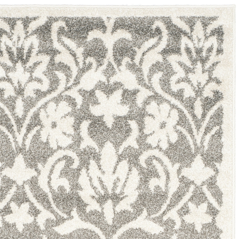 Pemberly Row Polypropylene Dark Grey Indoor Outdoor Rug - Runner 2'3