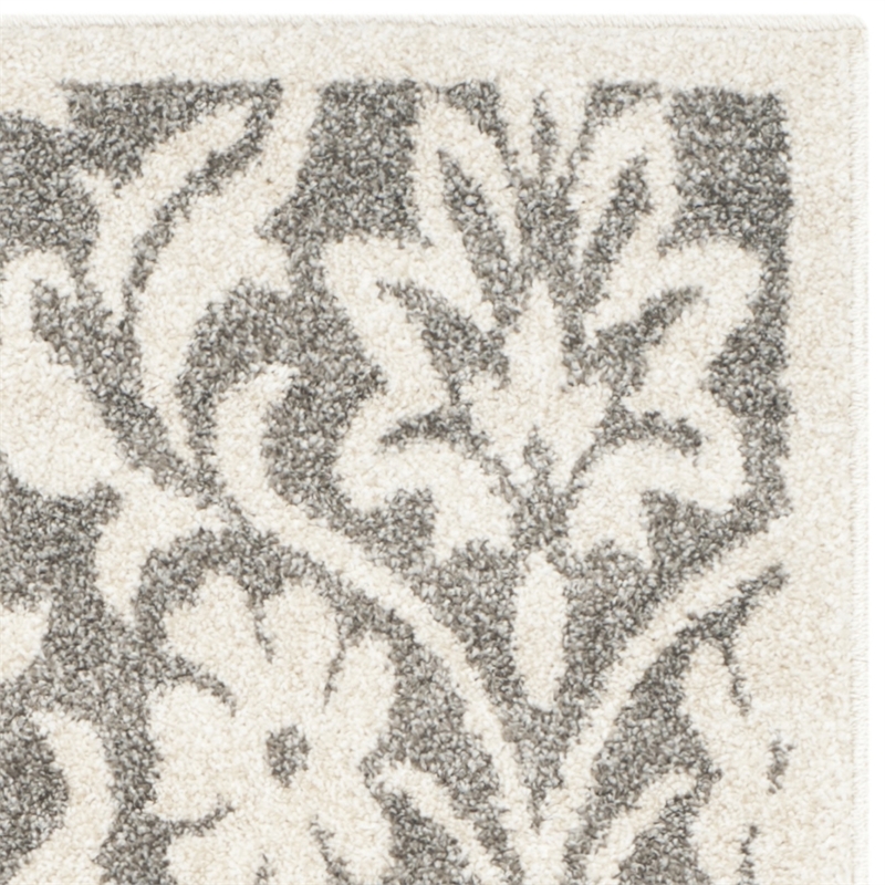 Pemberly Row Polypropylene Dark Grey Indoor Outdoor Rug - Runner 2'6