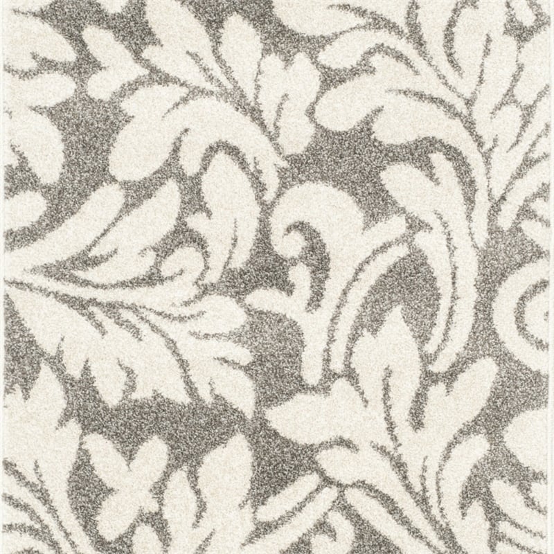 Pemberly Row Polypropylene Dark Grey Indoor Outdoor Rug - Runner 2'3