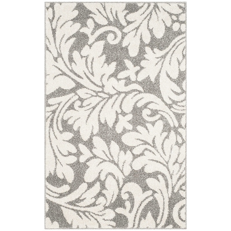 Pemberly Row Polypropylene Dark Grey Indoor Outdoor Rug - Runner 2'6