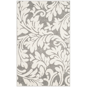 Pemberly Row Polypropylene Dark Grey Indoor Outdoor Rug - Runner 2'6&quot x 4'